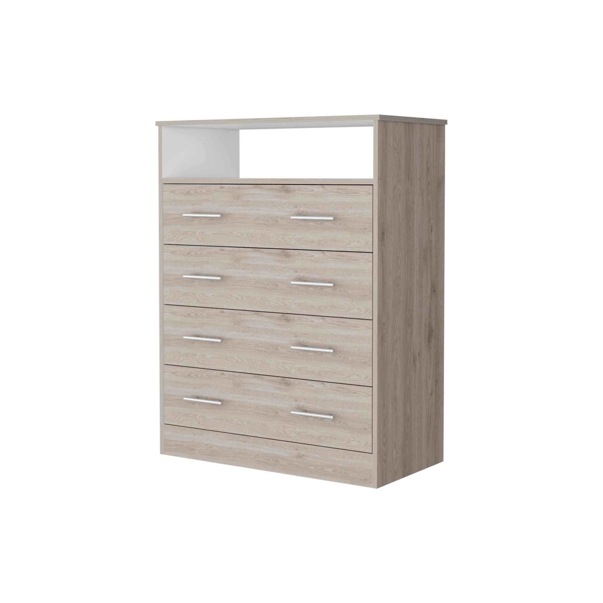 4-Drawer Multicolor Particle Board Dresser - Bedroom Storage