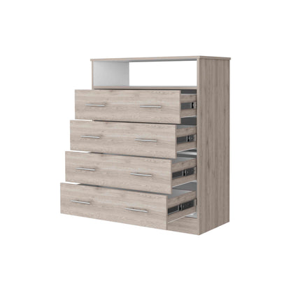 4-Drawer Multicolor Particle Board Dresser - Bedroom Storage