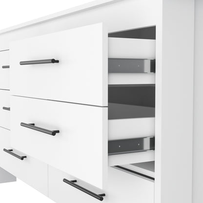 Modern White Particle Board Six Drawer Bedroom Dresser