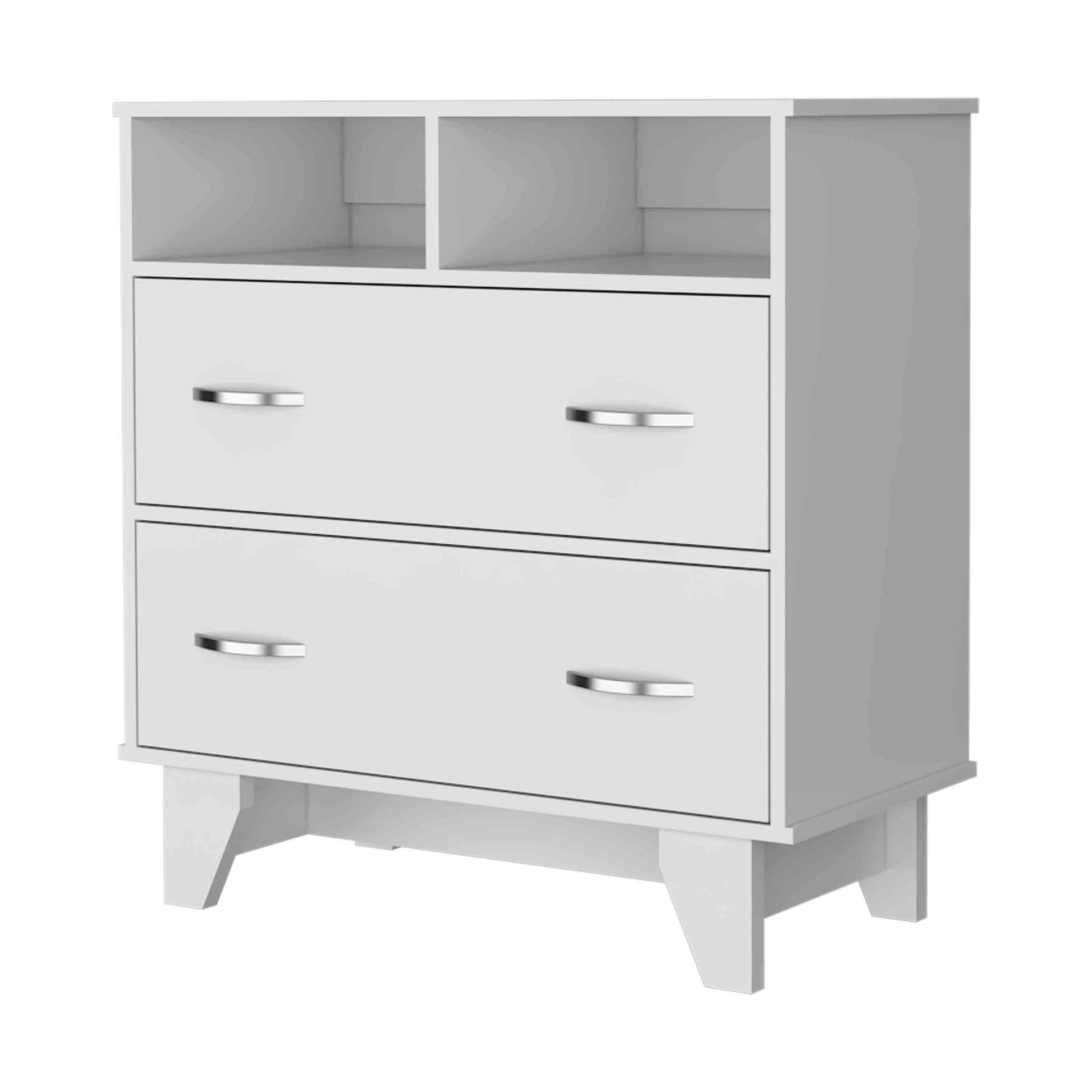 White 31.5" Wide Bedroom Dresser with Two Drawers