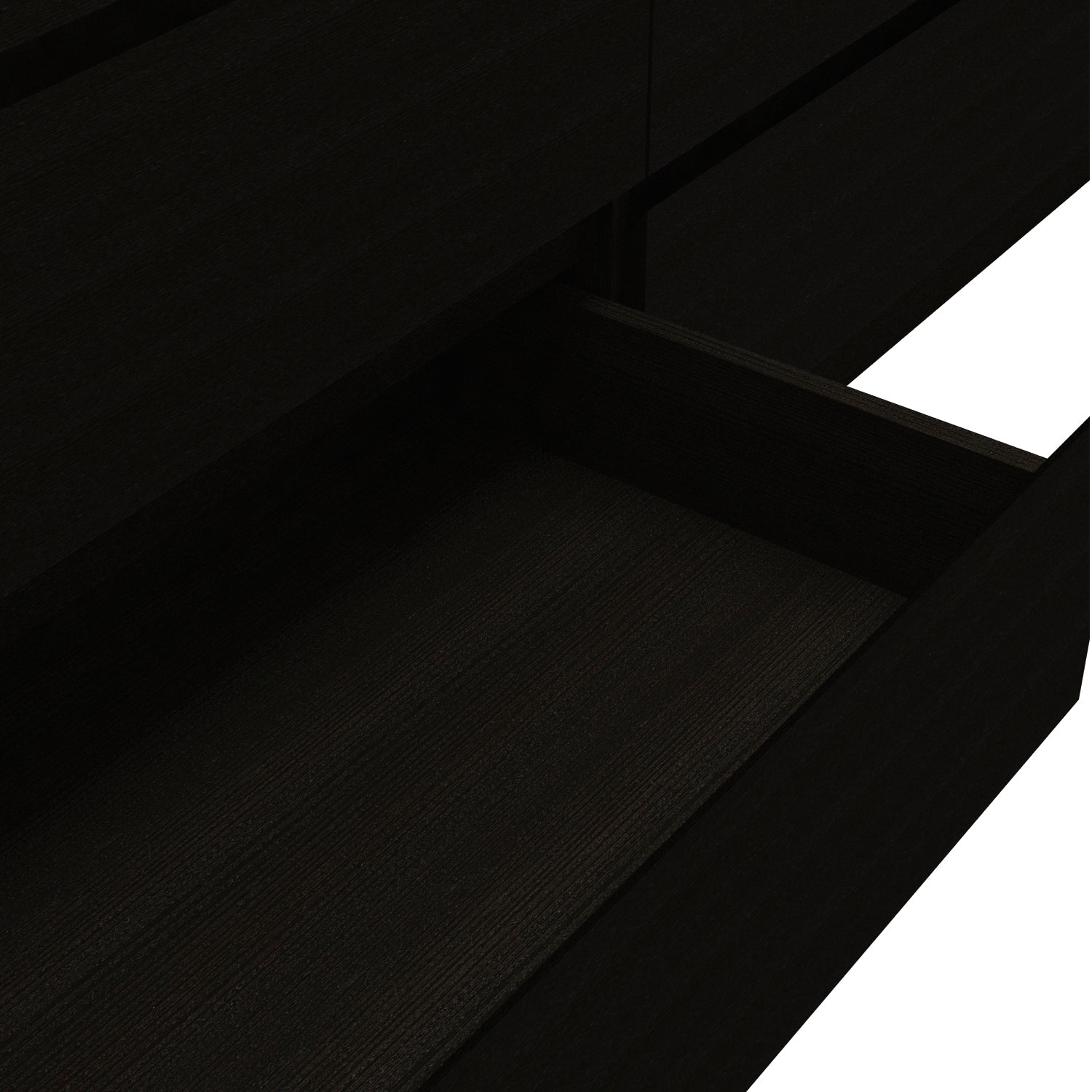 Black Six Drawer Dresser - Modern Bedroom Storage