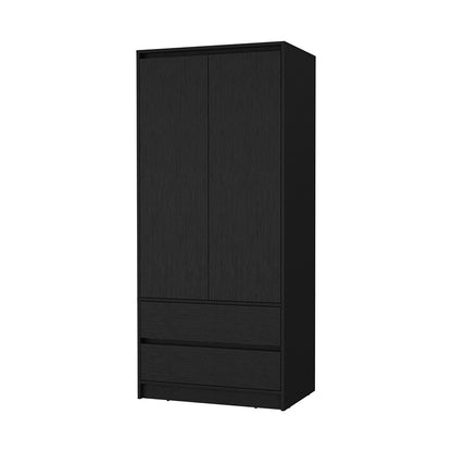 Avra 2-Door Armoire - Black Particle Board for Bedroom