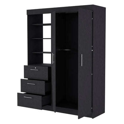 Tempe 3 Drawer Armoire Black Modern Dresser