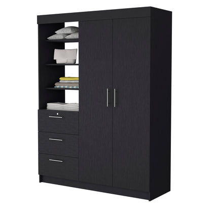 Tempe 3 Drawer Armoire Black Modern Dresser
