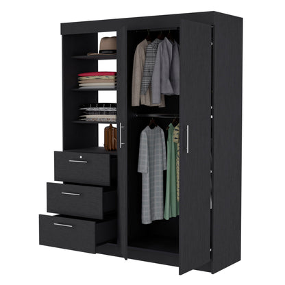 Tempe 3 Drawer Armoire Black Modern Dresser