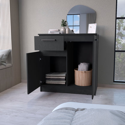Black Clarion Dresser - 1 Drawer & 2 Doors