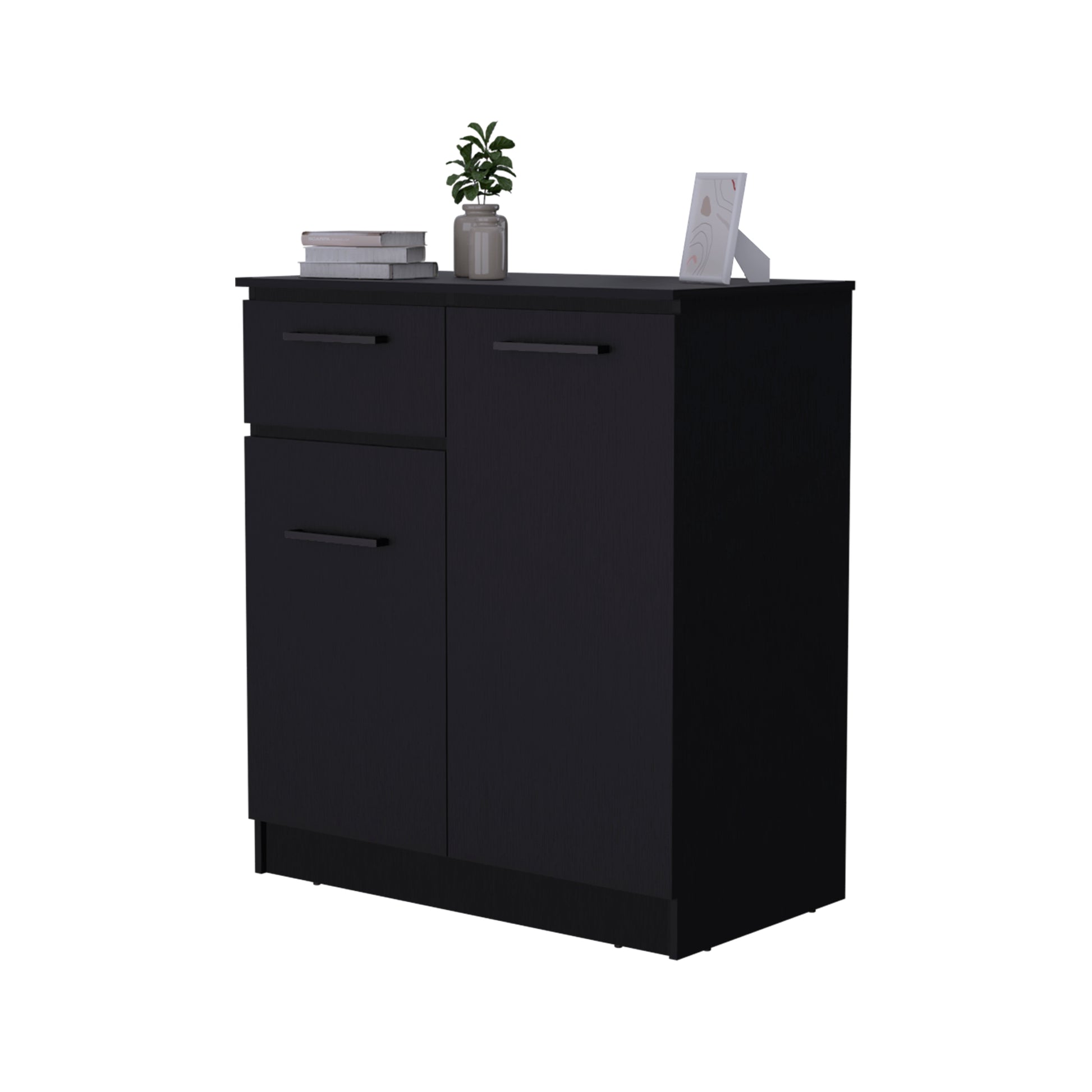 Black Clarion Dresser - 1 Drawer & 2 Doors