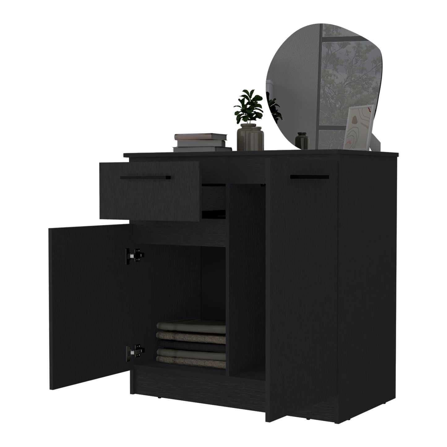 Black Clarion Dresser - 1 Drawer & 2 Doors
