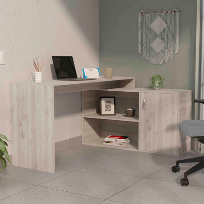 Modern L-Shaped Computer Desk with Storage for Office Work