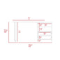 Light Grey Writing Desk with 2 Drawers & Shelves for Home Office