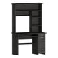 Modern Oak Computer Desk with Hutch & Storage