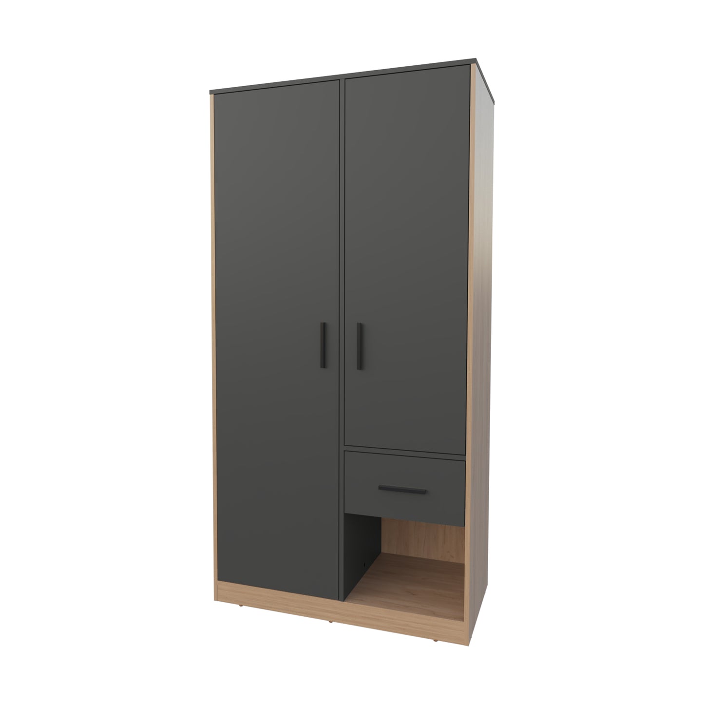 70.9" Multicolor Particle Board Bedroom Wardrobe