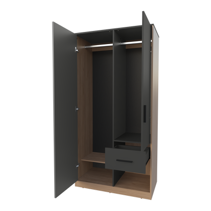 70.9" Multicolor Particle Board Bedroom Wardrobe
