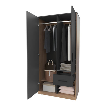 70.9" Multicolor Particle Board Bedroom Wardrobe