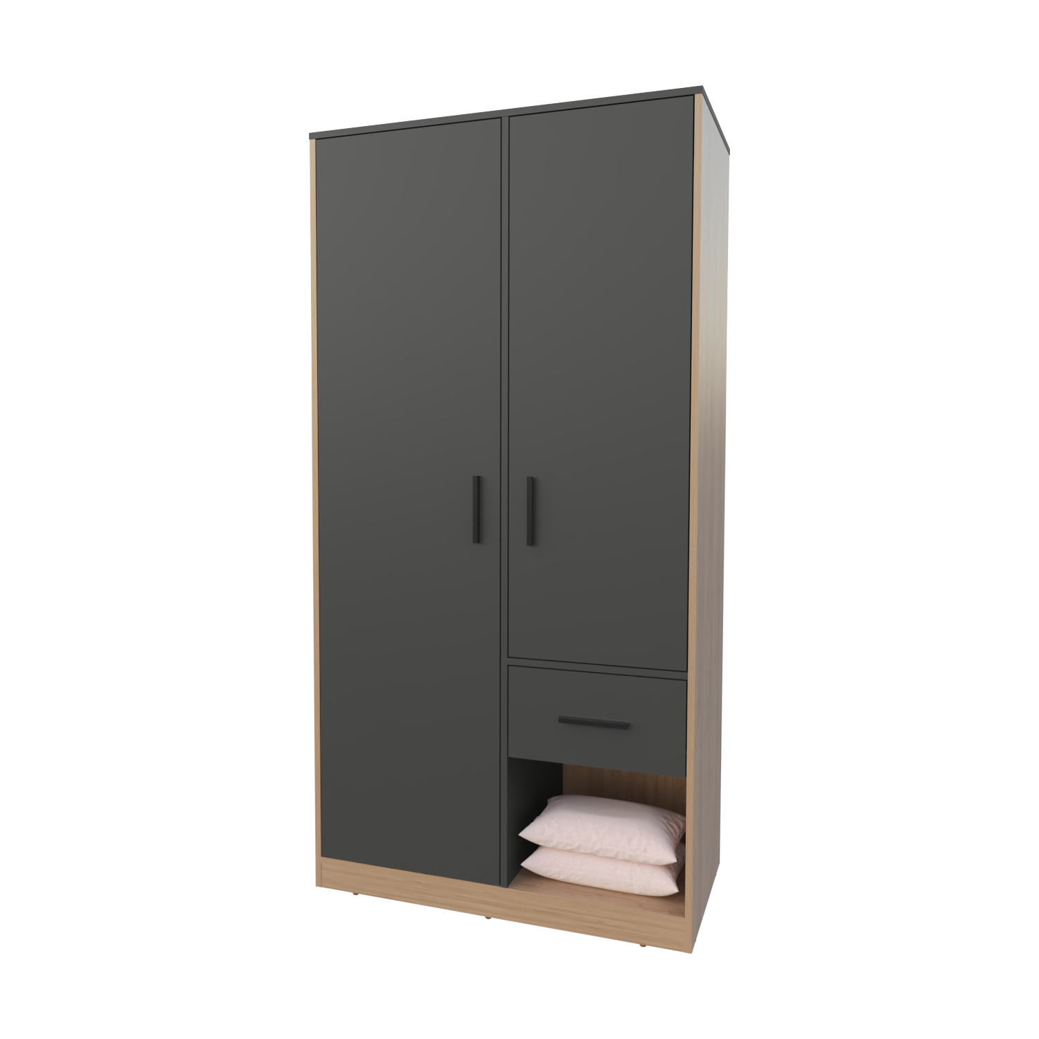 70.9" Multicolor Particle Board Bedroom Wardrobe