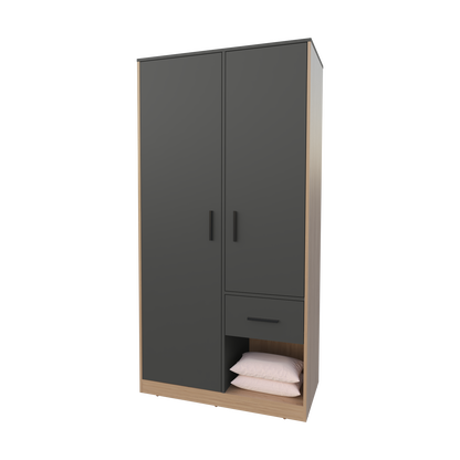 70.9" Multicolor Particle Board Bedroom Wardrobe