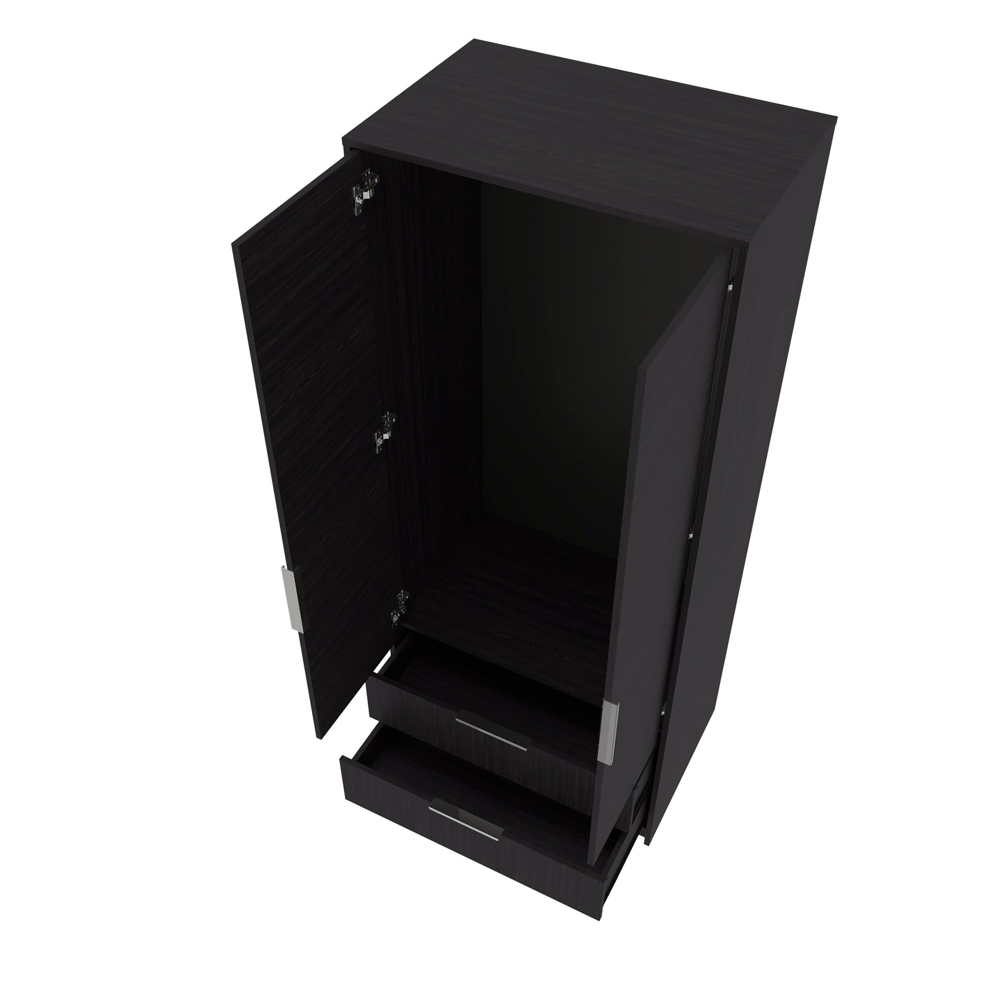 Wenge Bedroom Dresser with Hanging Rod - 74.4" Wide