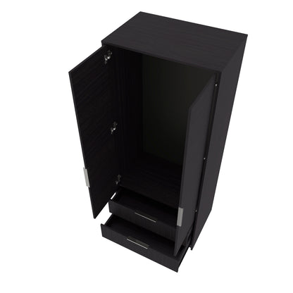 Wenge Bedroom Dresser with Hanging Rod - 74.4" Wide