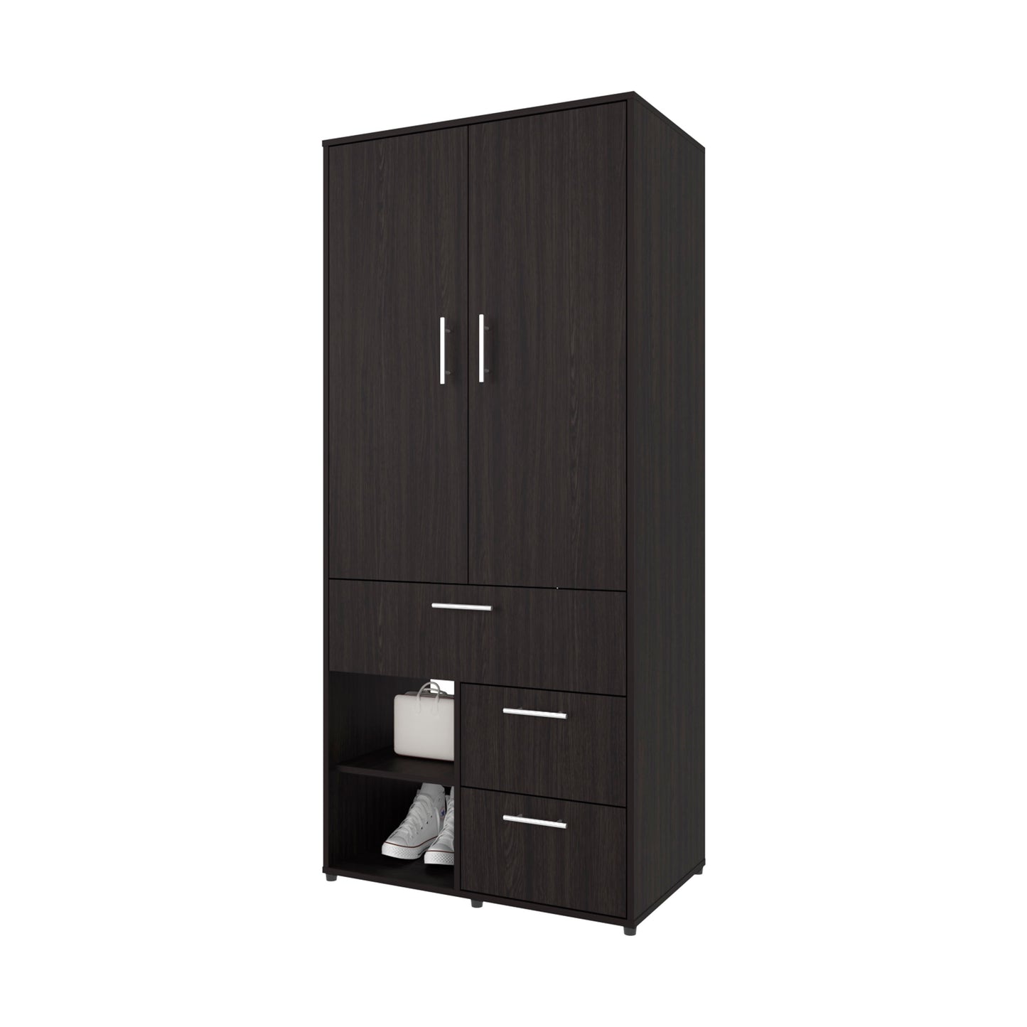 Wenge Bedroom Dresser 70.8" Two-Door Wardrobe