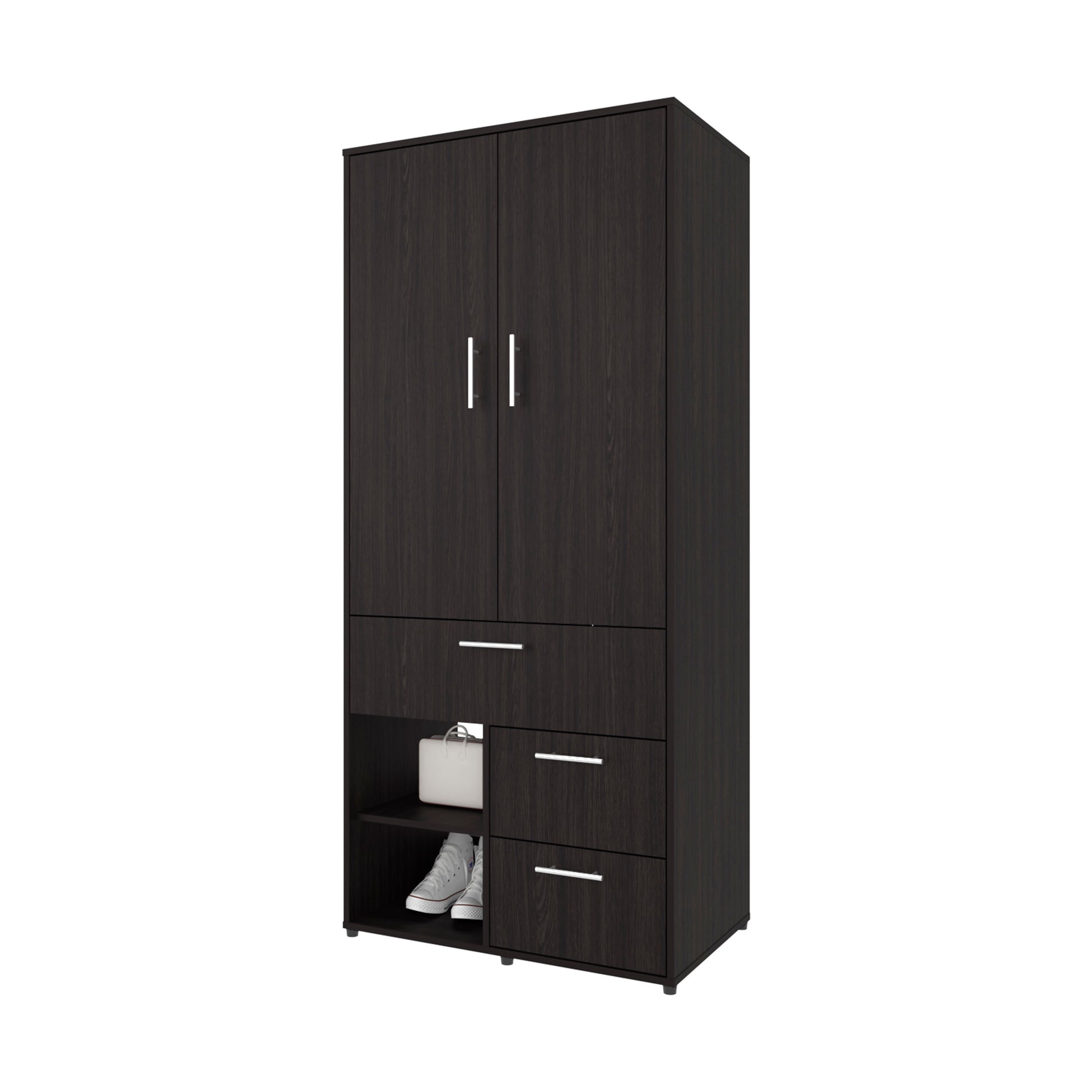 Wenge Bedroom Dresser 70.8" Two-Door Wardrobe