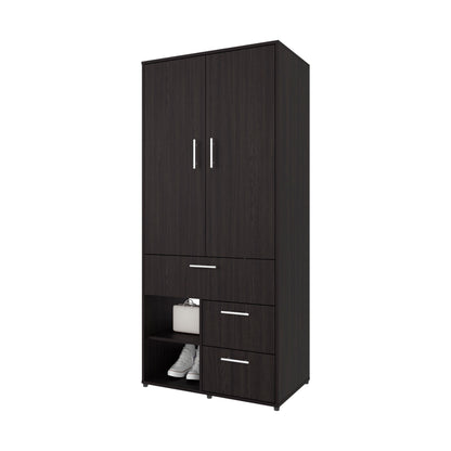 Wenge Bedroom Dresser 70.8" Two-Door Wardrobe