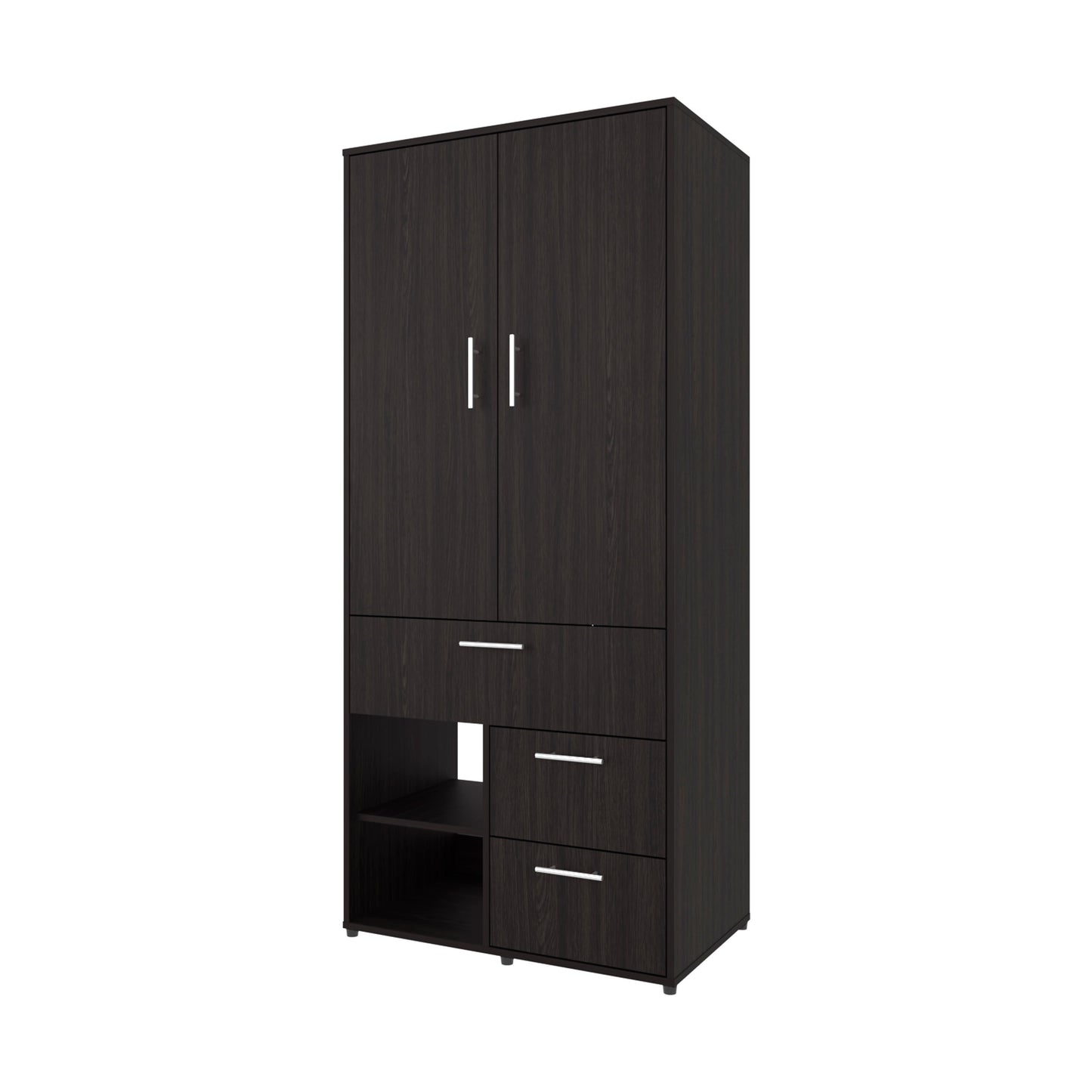Wenge Bedroom Dresser 70.8" Two-Door Wardrobe