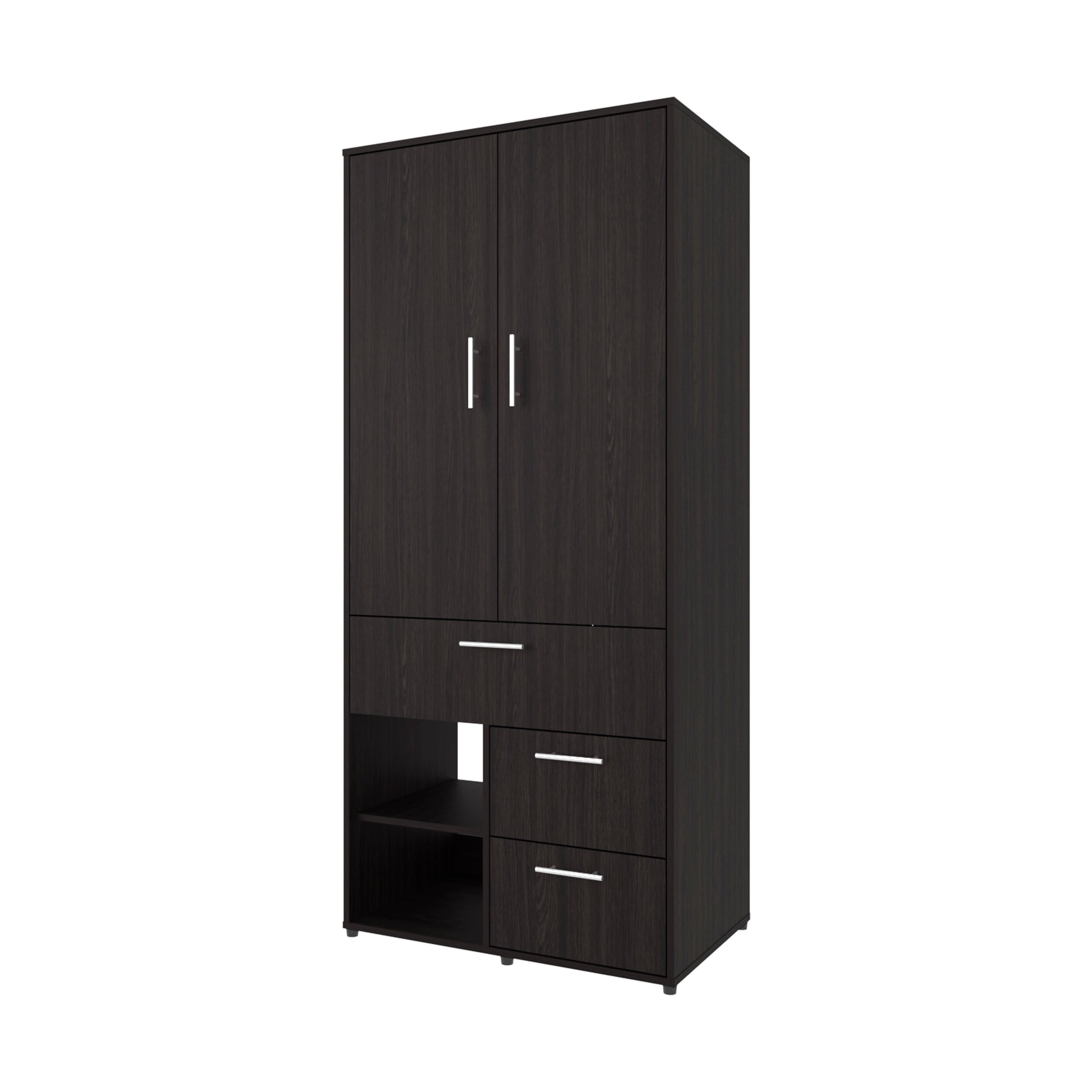 Wenge Bedroom Dresser 70.8" Two-Door Wardrobe
