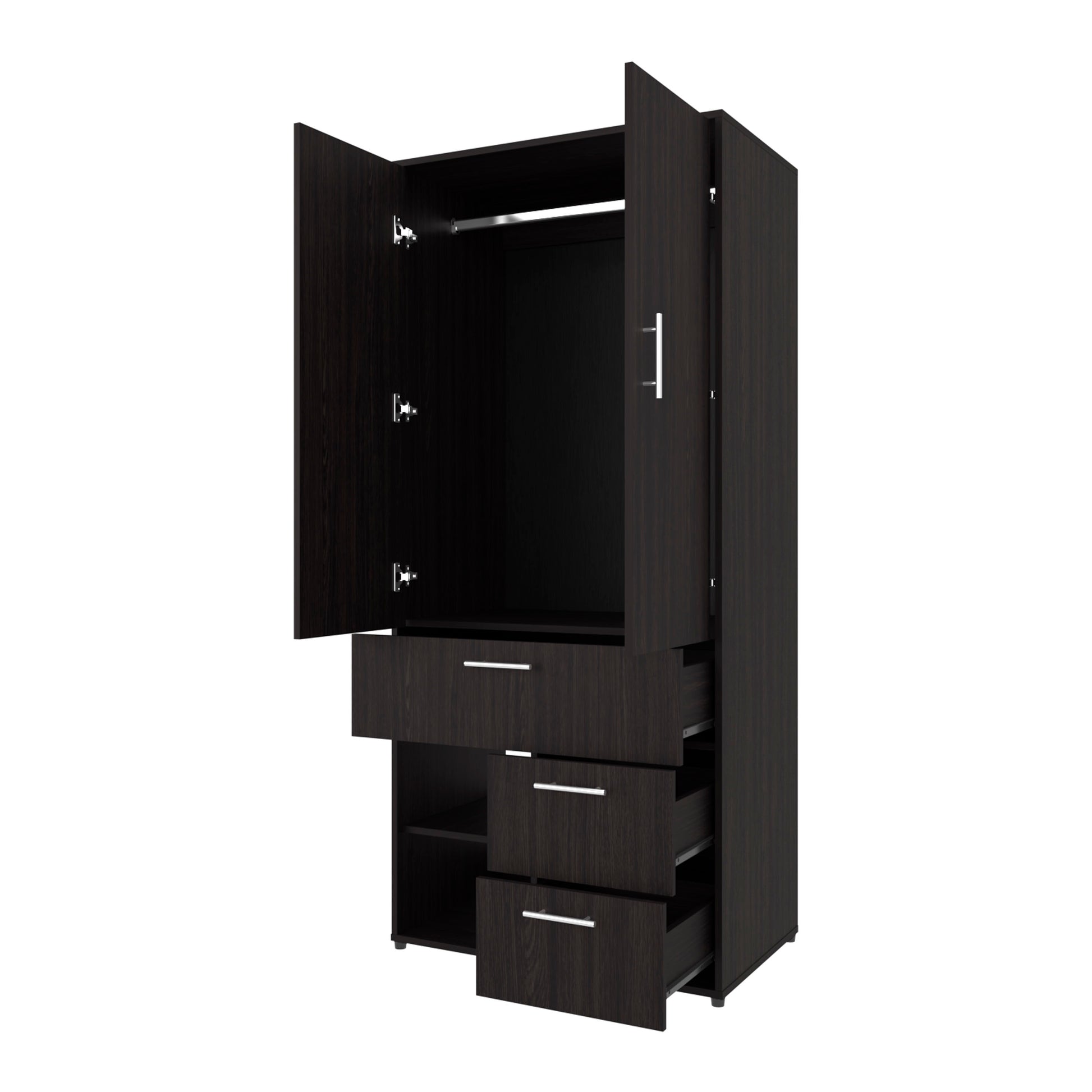 Wenge Bedroom Dresser 70.8" Two-Door Wardrobe