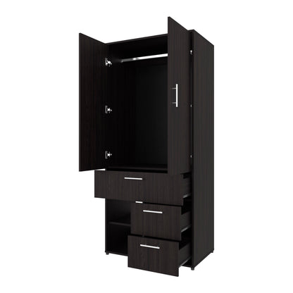 Wenge Bedroom Dresser 70.8" Two-Door Wardrobe