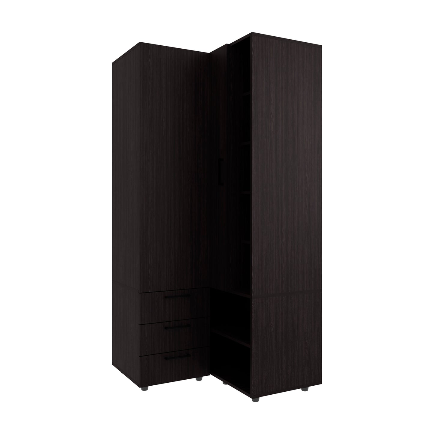 70.9" Wenge Bedroom Dresser with Full-Length Rod