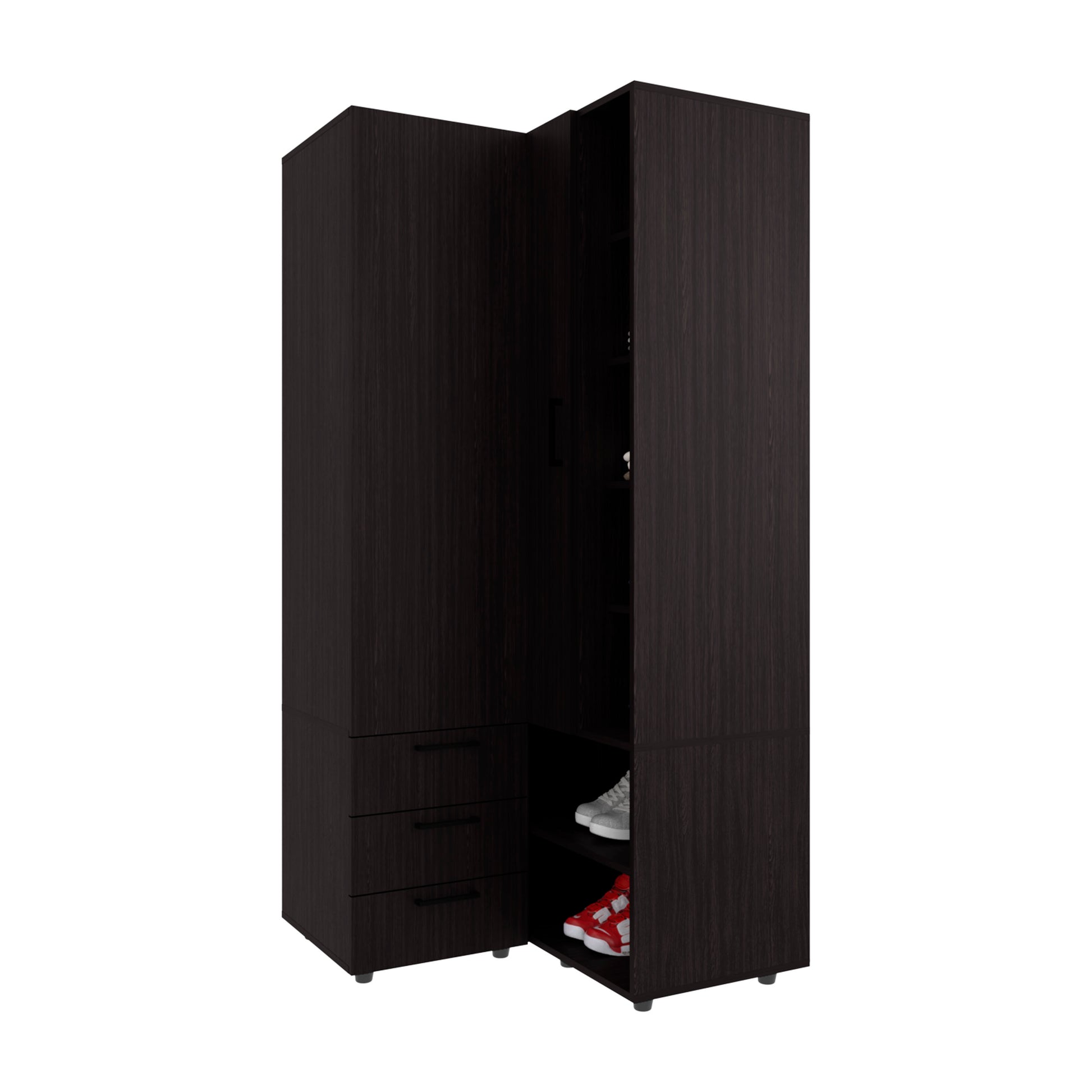 70.9" Wenge Bedroom Dresser with Full-Length Rod