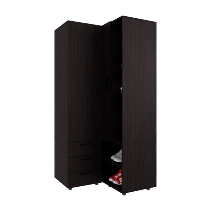 70.9" Wenge Bedroom Dresser with Full-Length Rod