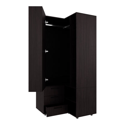70.9" Wenge Bedroom Dresser with Full-Length Rod