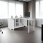 Elfrida Desk, Two Open Storage Shelves, Contemporary Space-Saving Design for Home Office or Study Area, White