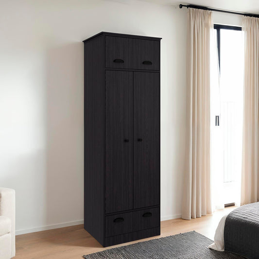 Linch Armoire with Hinged Drawer, Double Door Cabinet and 1-Drawer