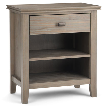 Artisan 24 inch Wide Solid Wood Bedside Table in Distressed Grey