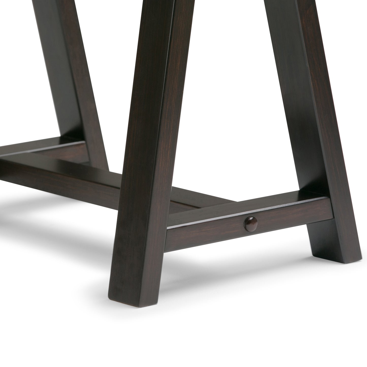 Dark Brown Solid Wood Workspace Desk with Keyboard Tray