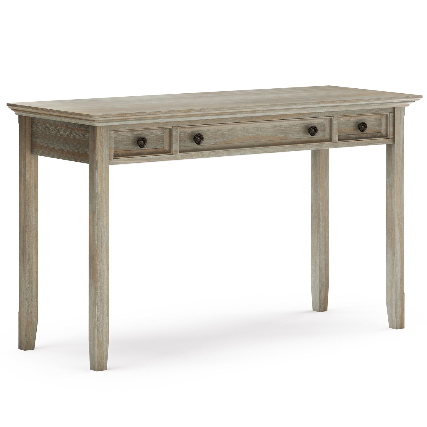 Solid Wood Desk with Keyboard Tray and Storage for Home Office
