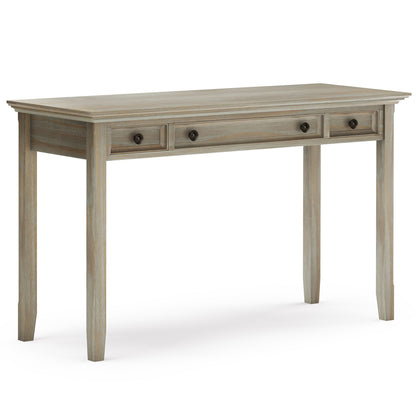 Solid Wood Desk with Keyboard Tray and Storage for Home Office