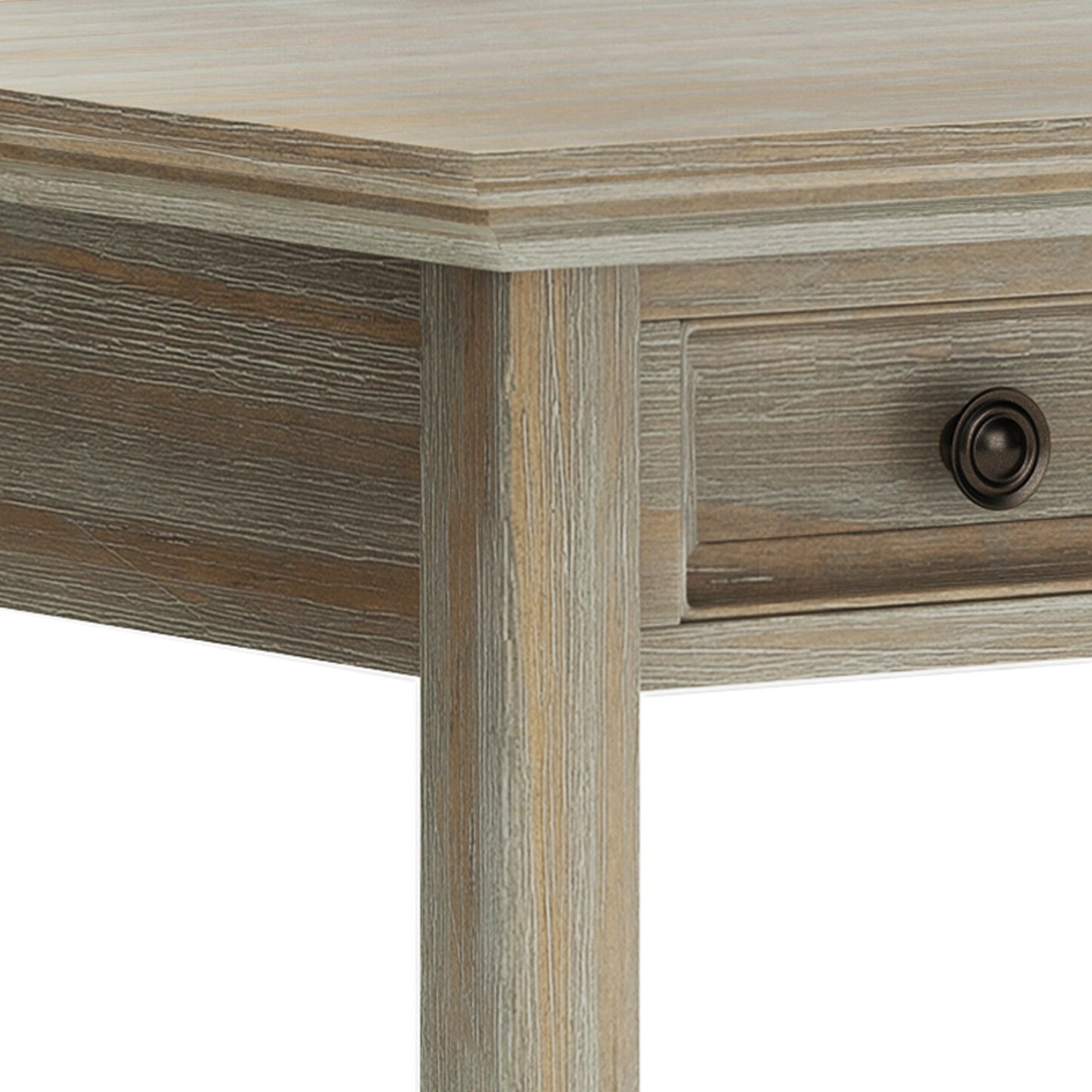 Solid Wood Desk with Keyboard Tray and Storage for Home Office