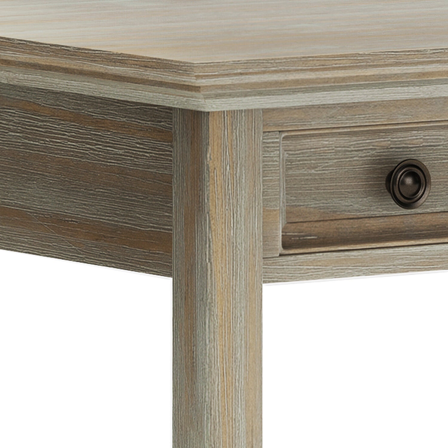 Solid Wood Desk with Keyboard Tray and Storage for Home Office