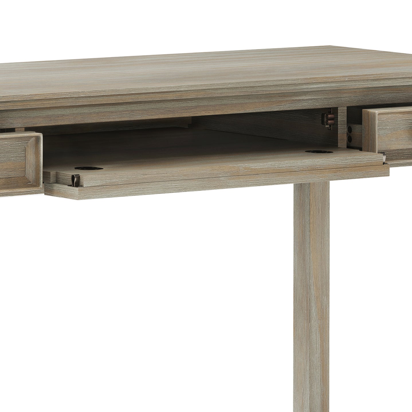 Solid Wood Desk with Keyboard Tray and Storage for Home Office