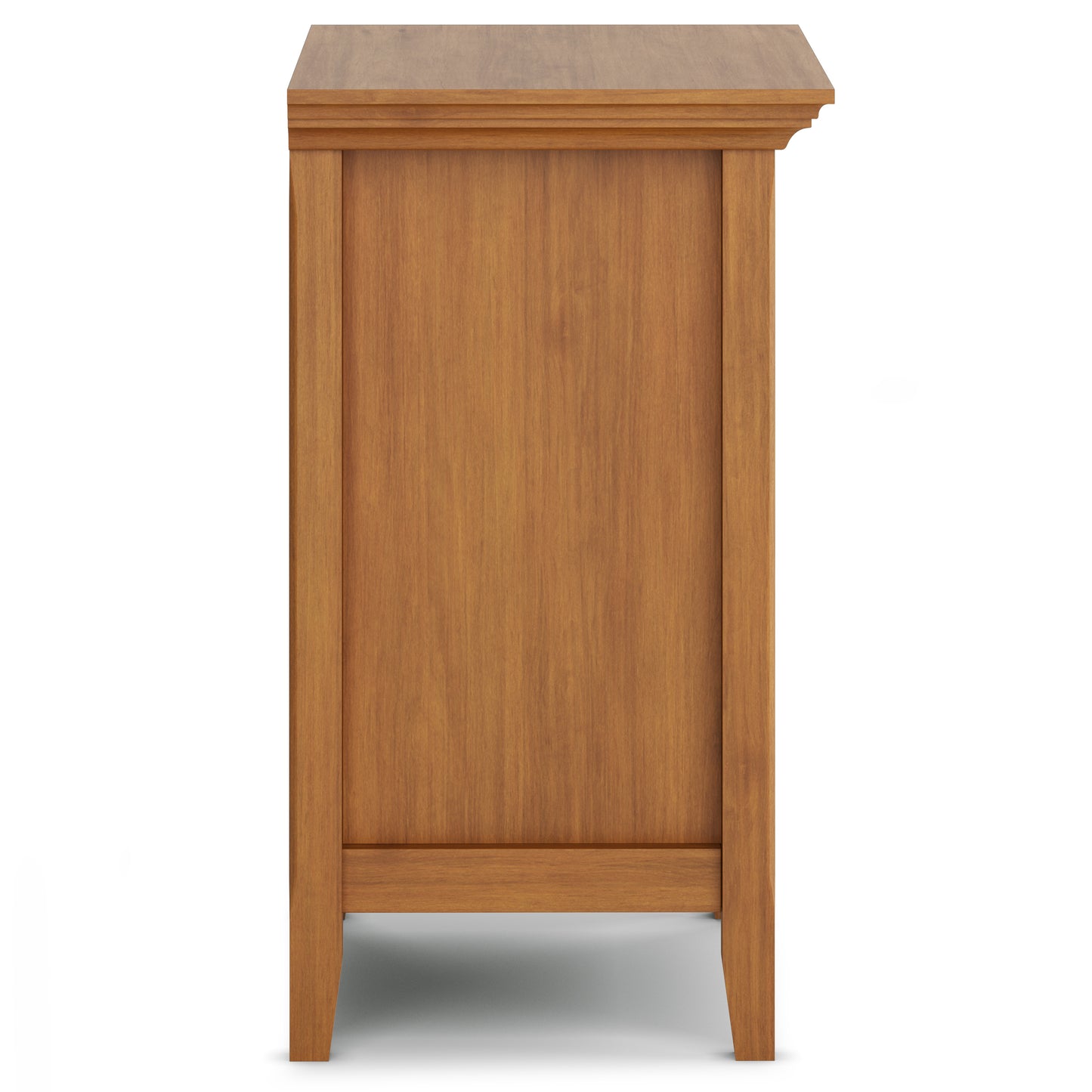 Light Brown Solid Wood Nightstand with Two Drawers for Bedroom Storage