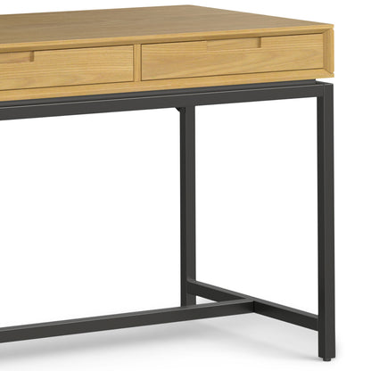Light Brown Mid Century Desk with Keyboard Tray for Home Office