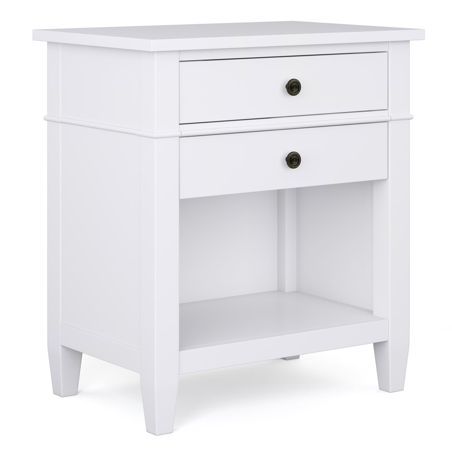 Carlton 24 inch Wide Solid Wood Bedside Table in White
