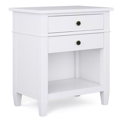 Carlton 24 inch Wide Solid Wood Bedside Table in White