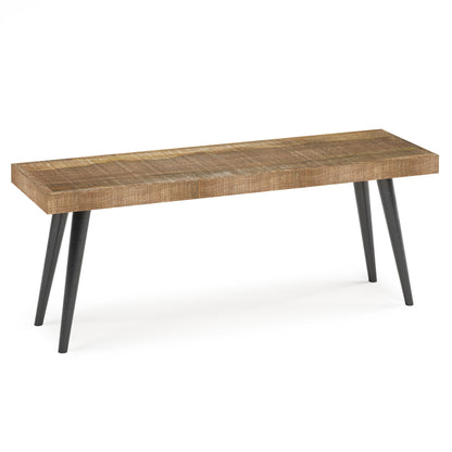 Durham 43 inch Wide Solid Mango Wood Bench in Distressed Natural