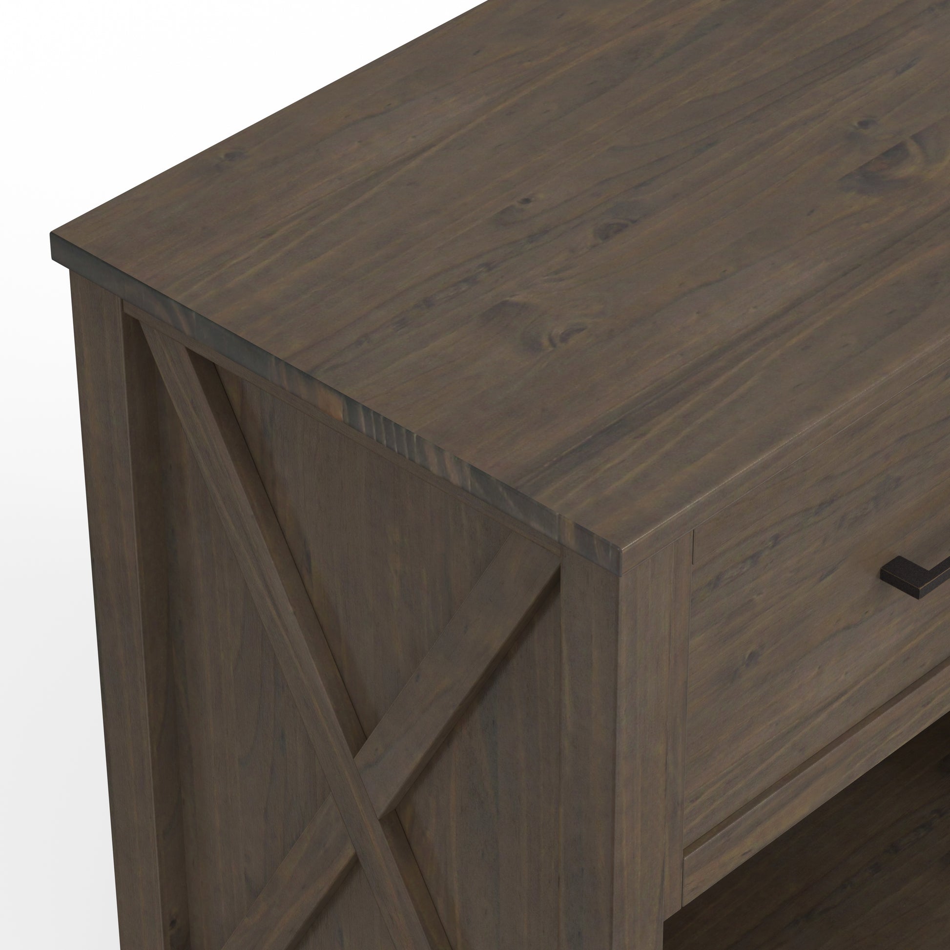 Dark Brown Wood Nightstand - 24" Wide for Bedroom