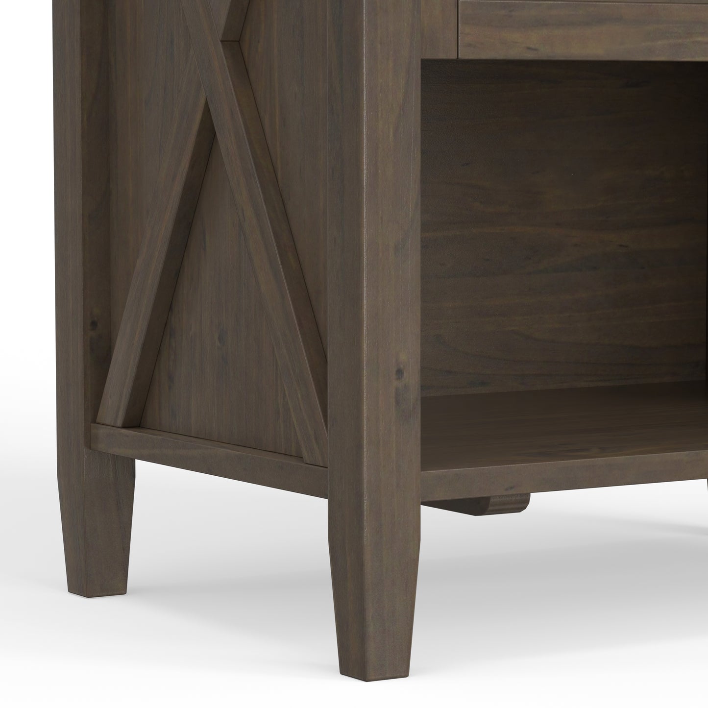 Dark Brown Wood Nightstand - 24" Wide for Bedroom