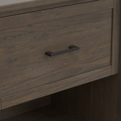 Dark Brown Wood Nightstand - 24" Wide for Bedroom